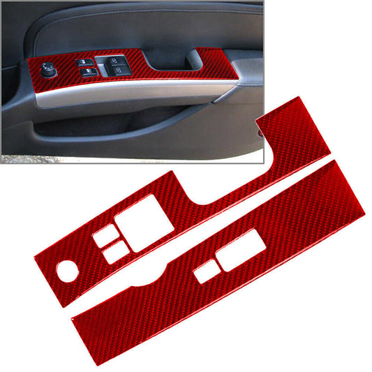 2 Pcs Carbon Fiber Window Lift Switch Panel Cover for Nissan 350z 2003-2009 RHD