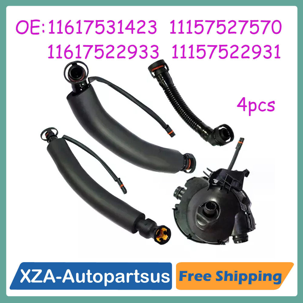 Set of 4PCS Engine Crankcase Vent Valve Hose ForBMW E61 E91 E60 E90 323i 525i Z4