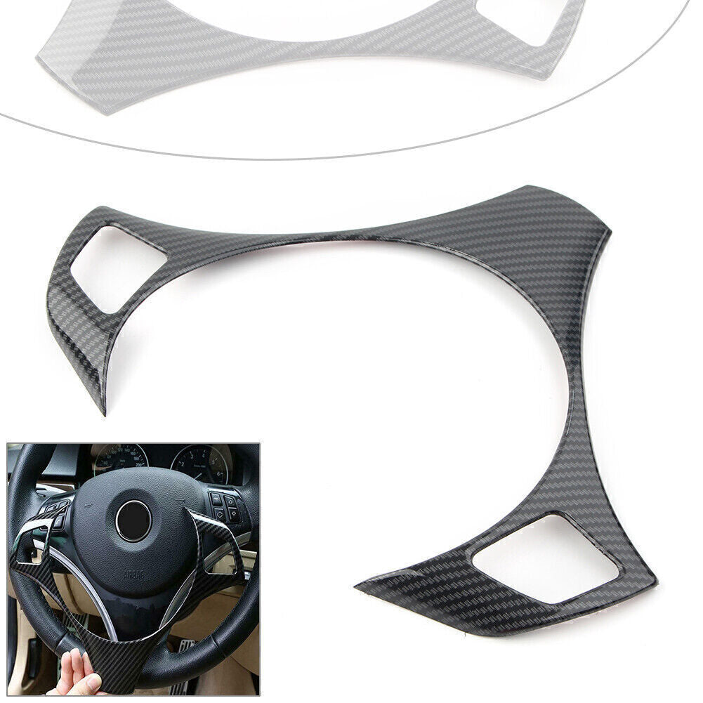 Steering Wheel Frame Trim Cover Carbon Fiber Fit for BMW 3 Series E90 E92 E93 05-12
