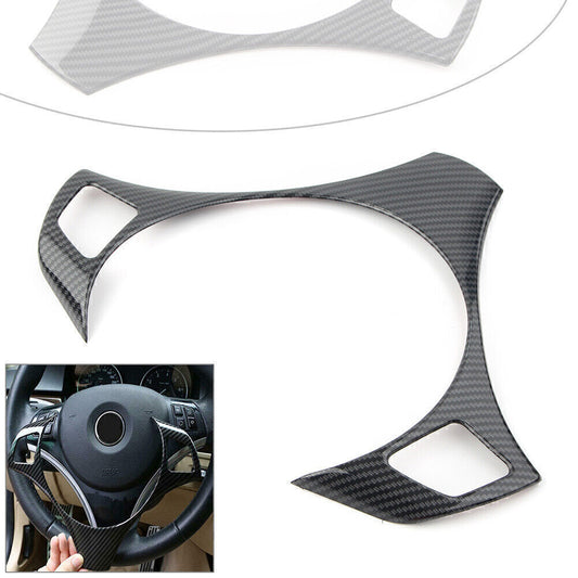 Steering Wheel Frame Trim Cover Carbon Fiber Fit for BMW 3 Series E90 E92 E93 05-12