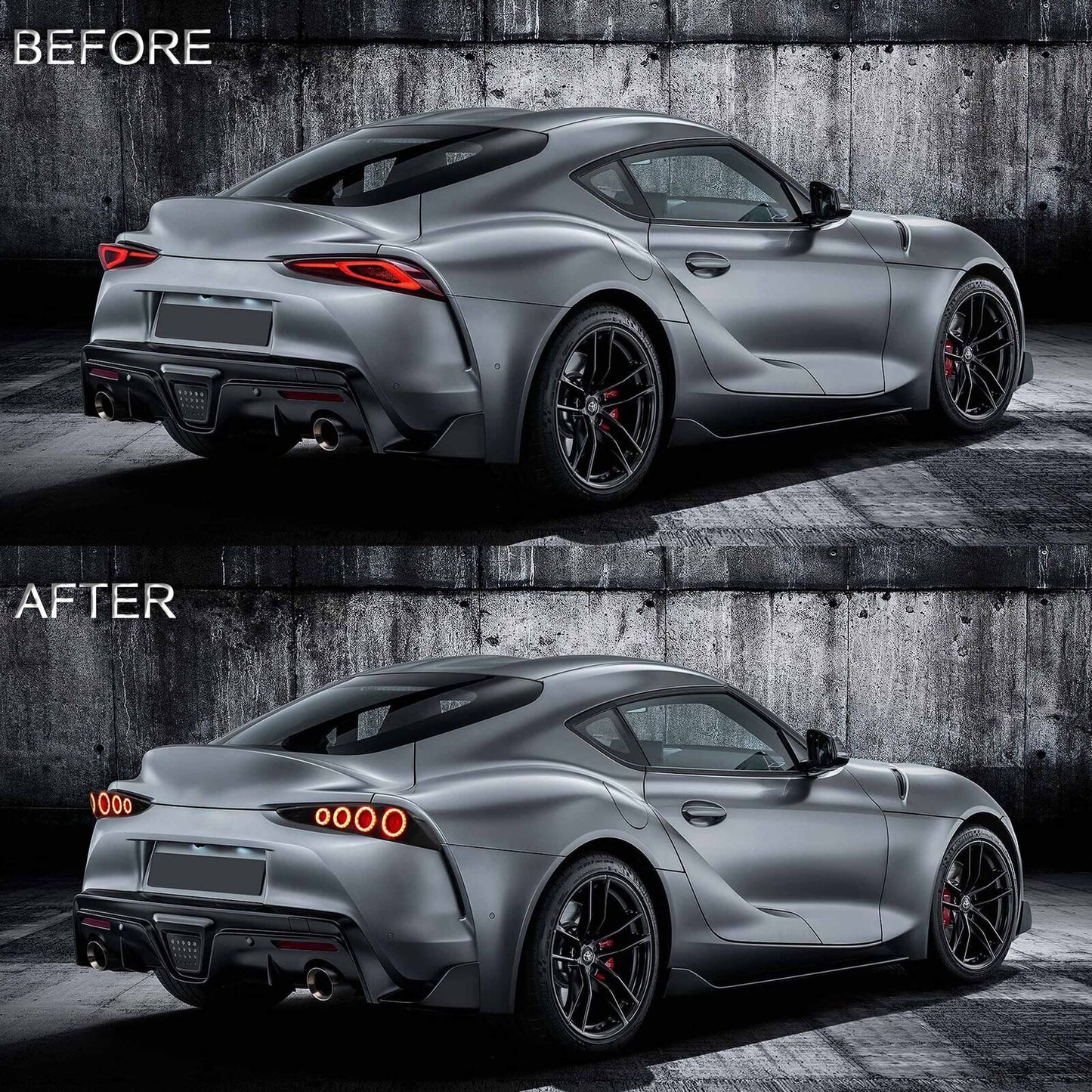 One pair of LED taillights for 2018-24 for Toyota GR Supra A90/A91 with rear lights.