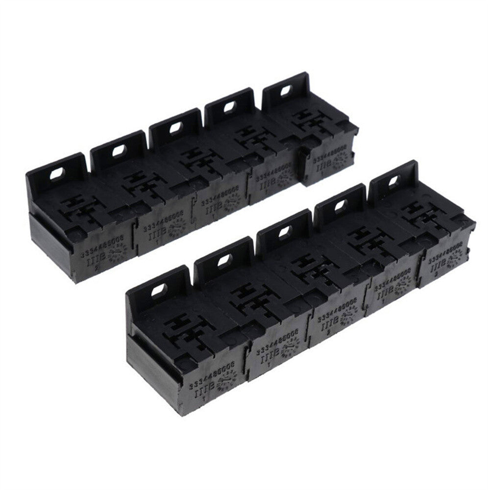 10Pcs 12V/24V 30A-80A 5Pin Relay Socket Connector Holder 50Pcs 6.3mm Terminals