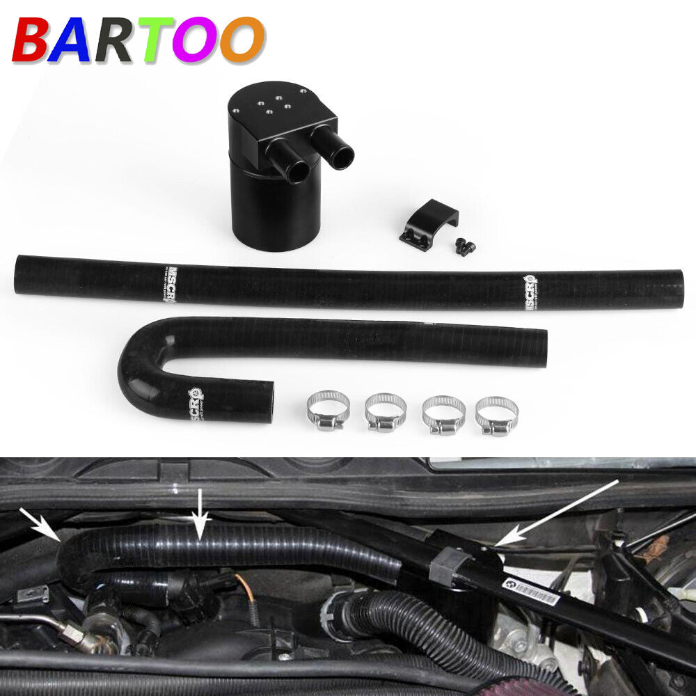 Aluminum Oil Catch Can Tank With Radiator Silicone Hose for BMW Series 118i 120i