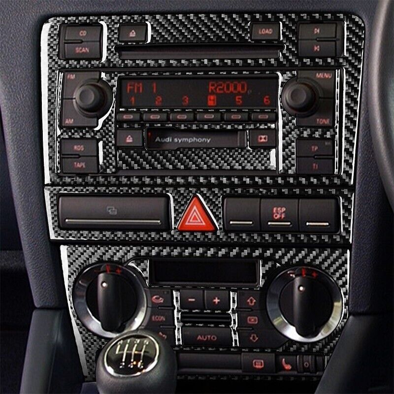 Real Carbon Fiber Car Central Control Panel Cover Trim for Audi A3 S3 06-2007
