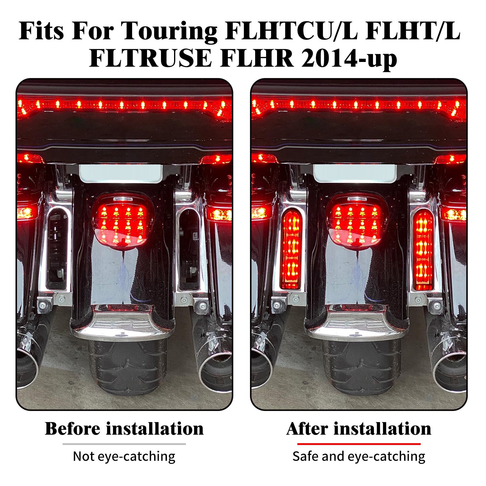 Black LED Inserts Saddlebag Support Light for Harley Road Electra Glide 14-2023