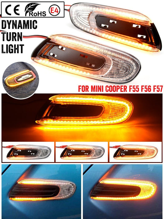 Dynamic Smoke LED Side Turn Signal Lamp for Mini F55 F56 14- F57 16