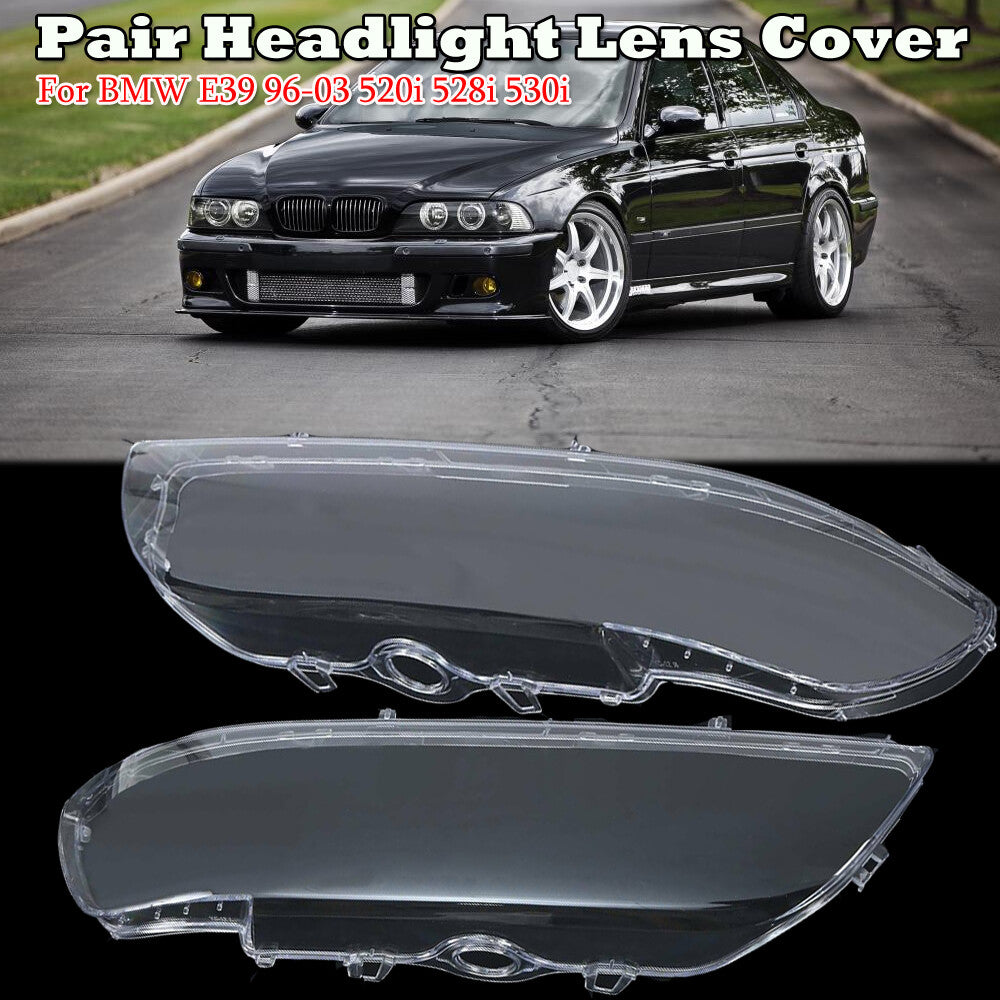 2xFront light Cap Lens Lampshade Cover for BMW E39 Facelift 96-03 525i 528i 530i