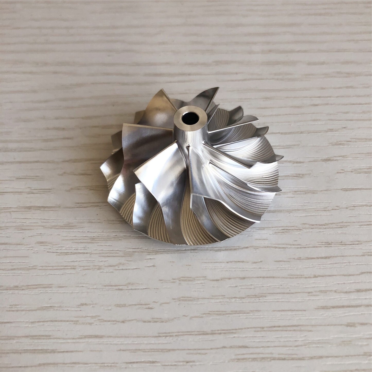 KP39 36.50/49.00 mm 7+7 Blade High-Performance Turbine Billet Compressor Wheel
