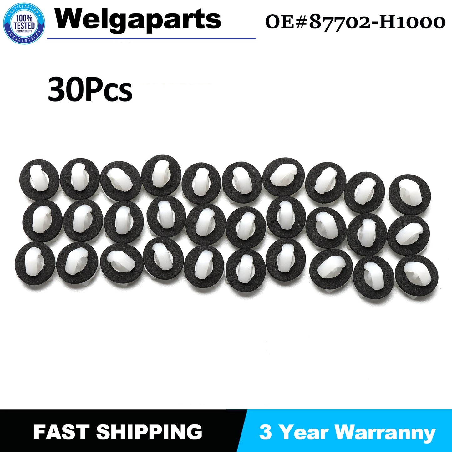 87702-H1000 Set of 30 Rocker Moulding Clip with Sealer For Auveco for Hyundai for KIA