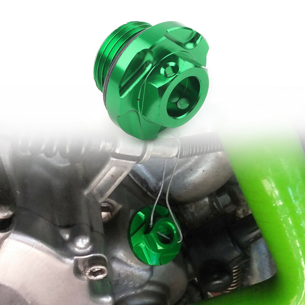 Engine Oil Fill Plug Screw Cap Green for Kawasaki KX250 KX250F KLX450R KX450F