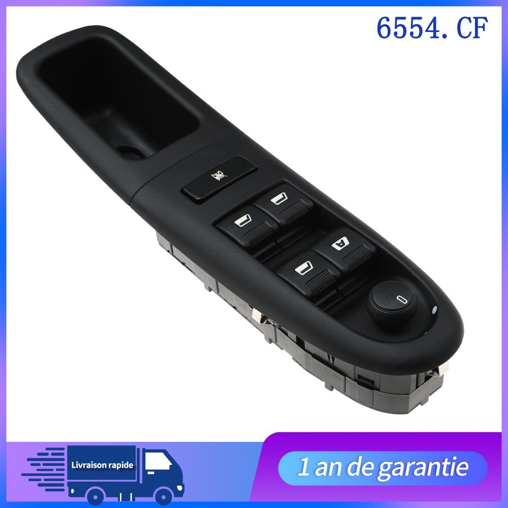 PLATINE COMMANDE BOUTON LEVE VITRE AVANT POUR GAUCHE for PEUGEOT 406 95-04 6554CF