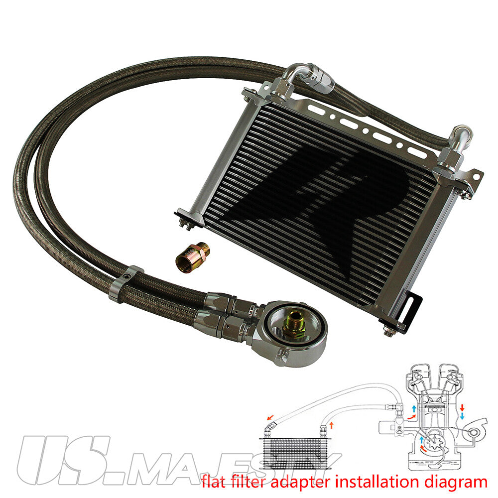LR 25 Row AN10 Oil cooler w/Bracket+Filter Adapter Hose Kit 3/416  M201.5 SL