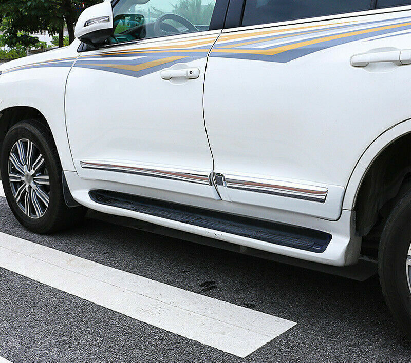 for Land Cruiser LC/FJ200 2008-21 Side Door Body Molding W/Chrome Cover White 4P
