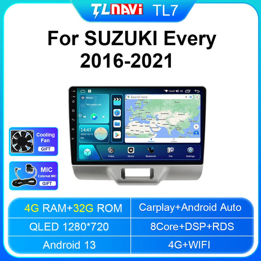 for Suzuki Every da17 2016-2021 Car Stereo Radio CarPlay GPS Multimedia Player