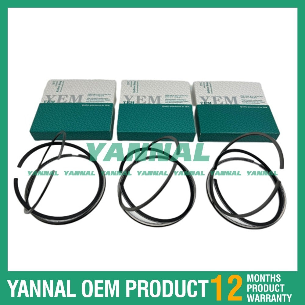 3 new D1463 Piston Ring Kit (STD) for Kubota Excavator Diesel Engines