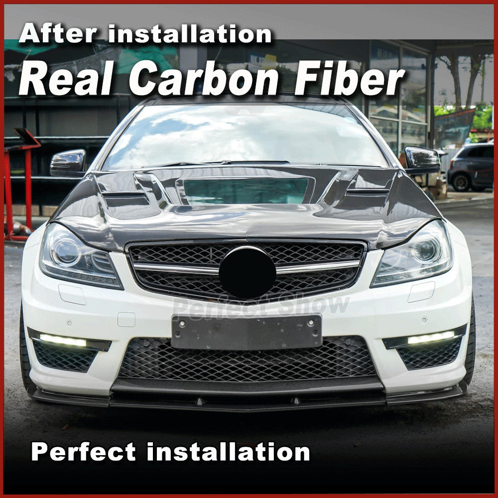 Fit for Benz W204 C63 2012-2014 REAL Carbon Front Bonnet Hood Engine Cover Lid