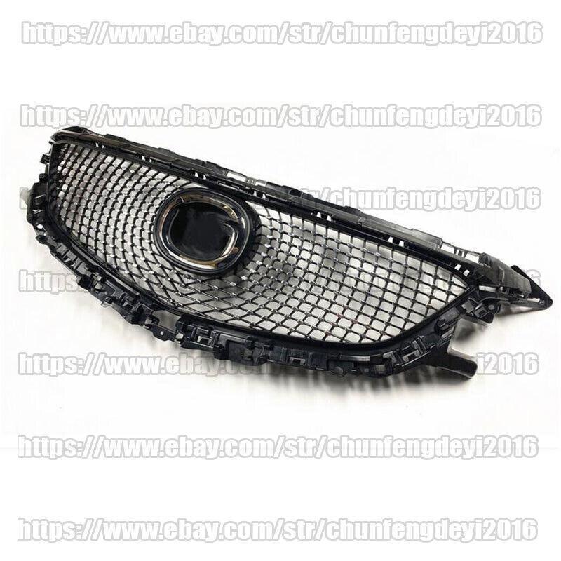 for Mazda 6 Atenza 2014 15 2016 Car Diamond Front Bumper Mesh Hood Grille Grill