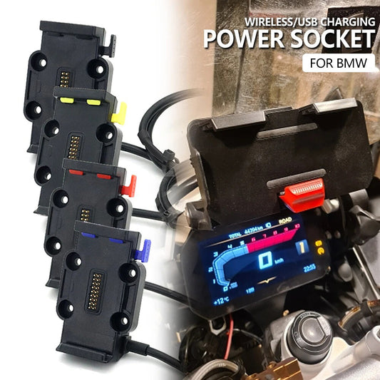 12/16/22MM USB Phone Bracket USB Wireless Universal for BMW S1000XR F900R F900XR