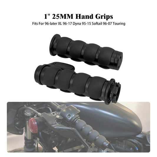 for Harley for Honda for Yamaha for Kawasaki Black 1 Motorcycle Non-Slip Rubber Hand Grips