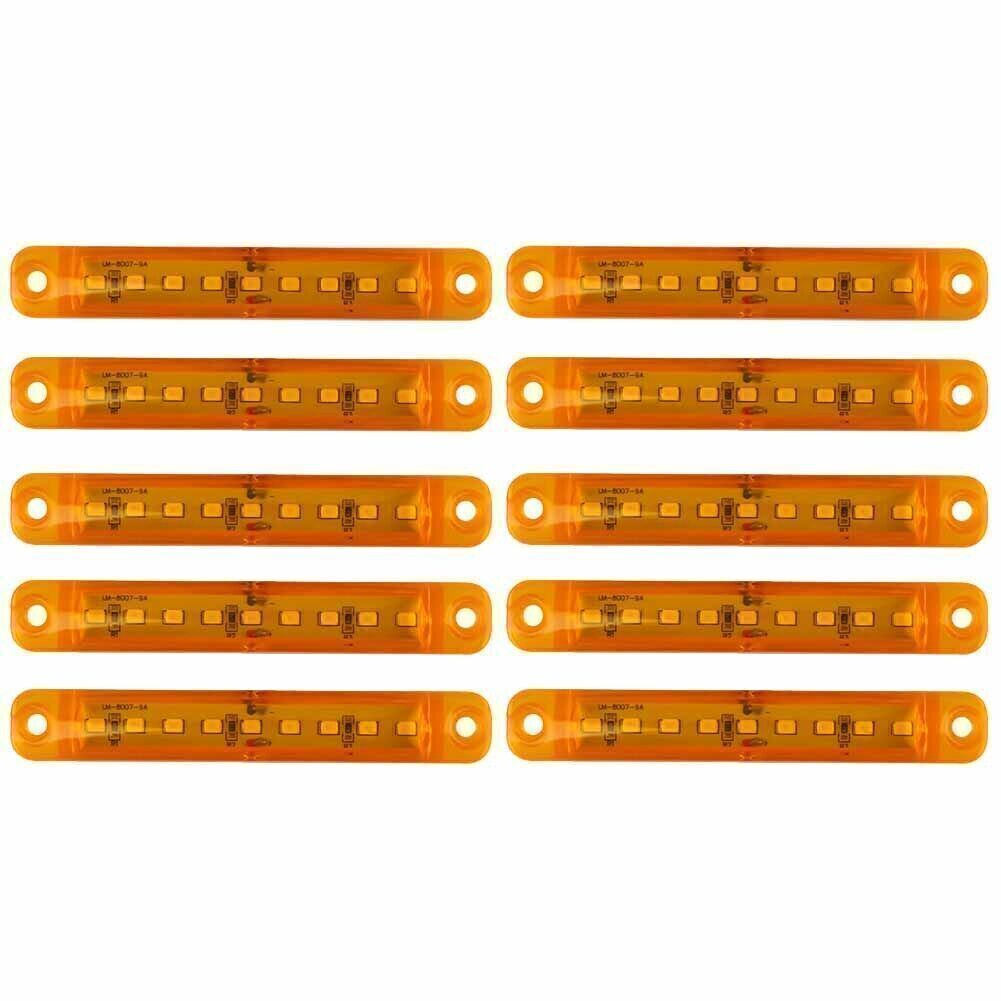 10x Amber 9 LED Sealed Side Marker Clearance Light Fit Car Truck Trailer Lorry
