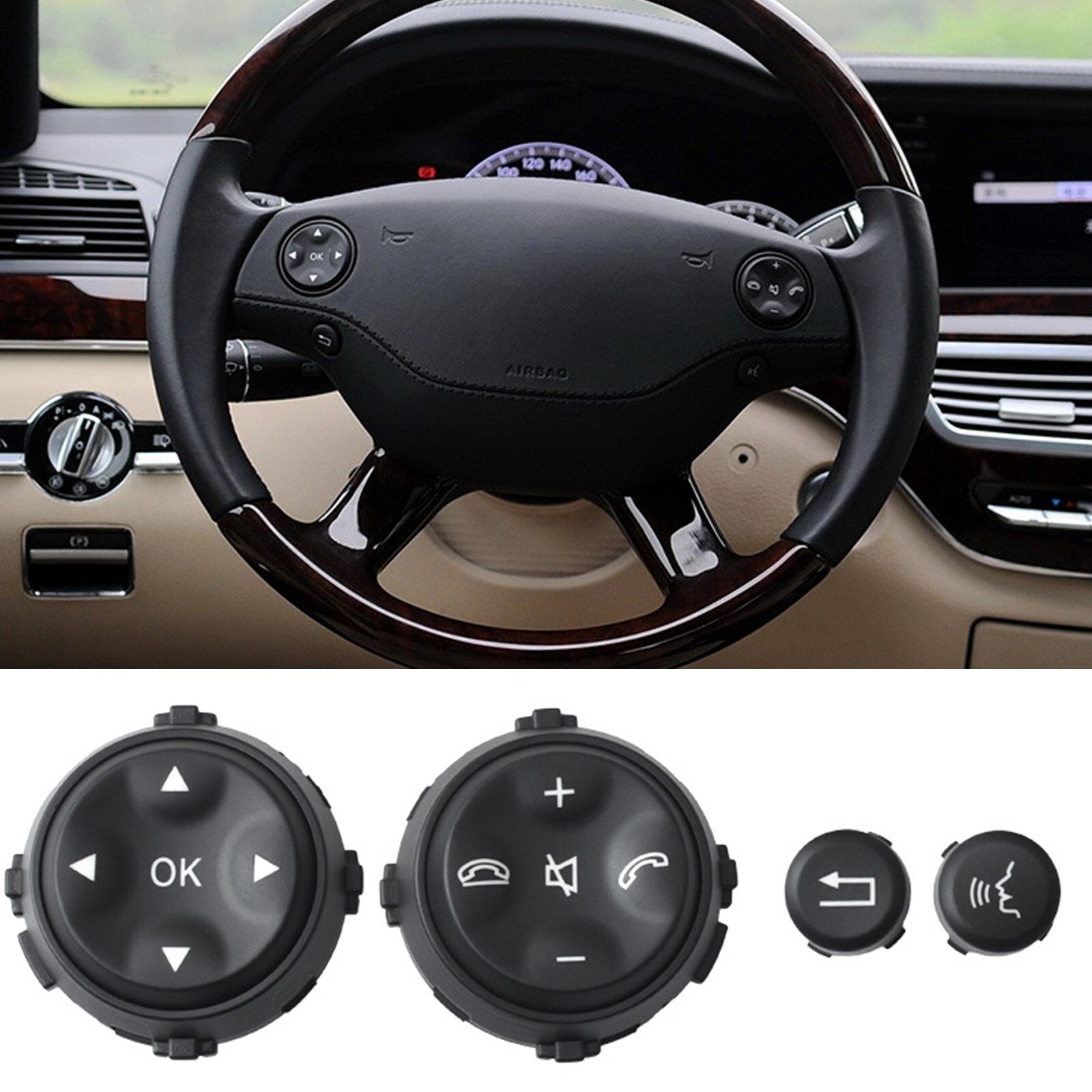 fit for Mercedes-Benz W221 S 2006-2009 Steering Wheel Switch Button Kit NEW