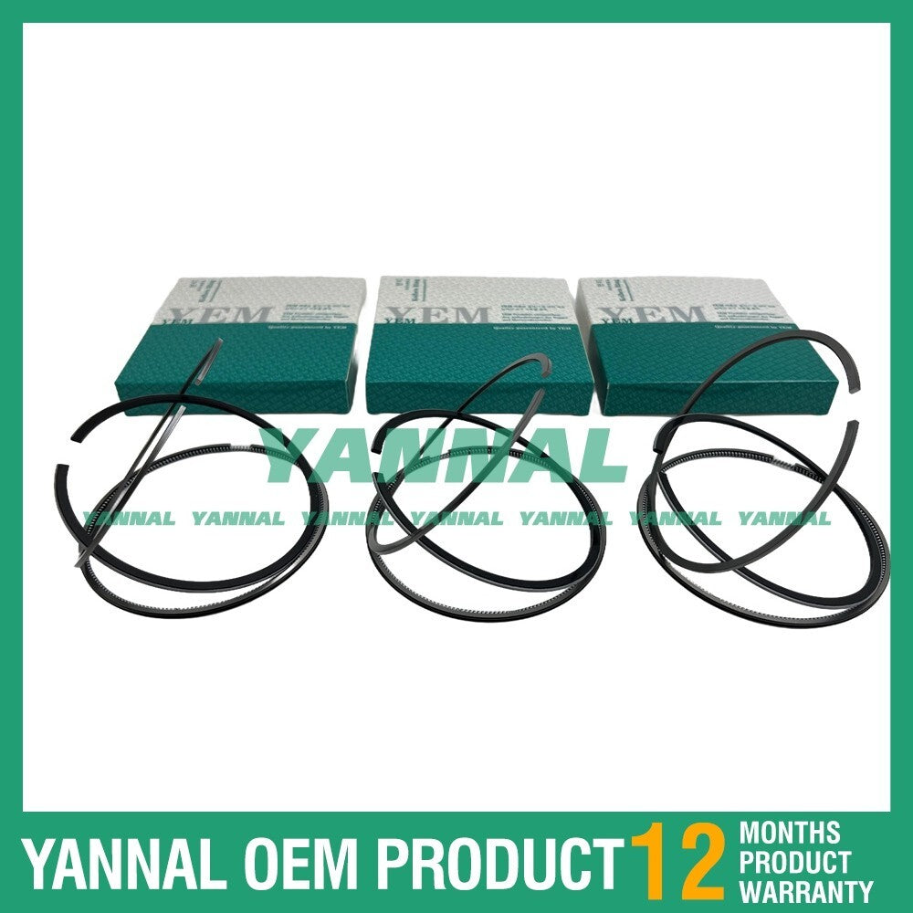 3-piece D722 piston ring set STD 16853-21050 for Kubota F21D 5215 BX1870 tractors