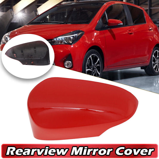 Left Driver Side Door Wing Mirror Cover Cap Red for Toyota Yaris13-20