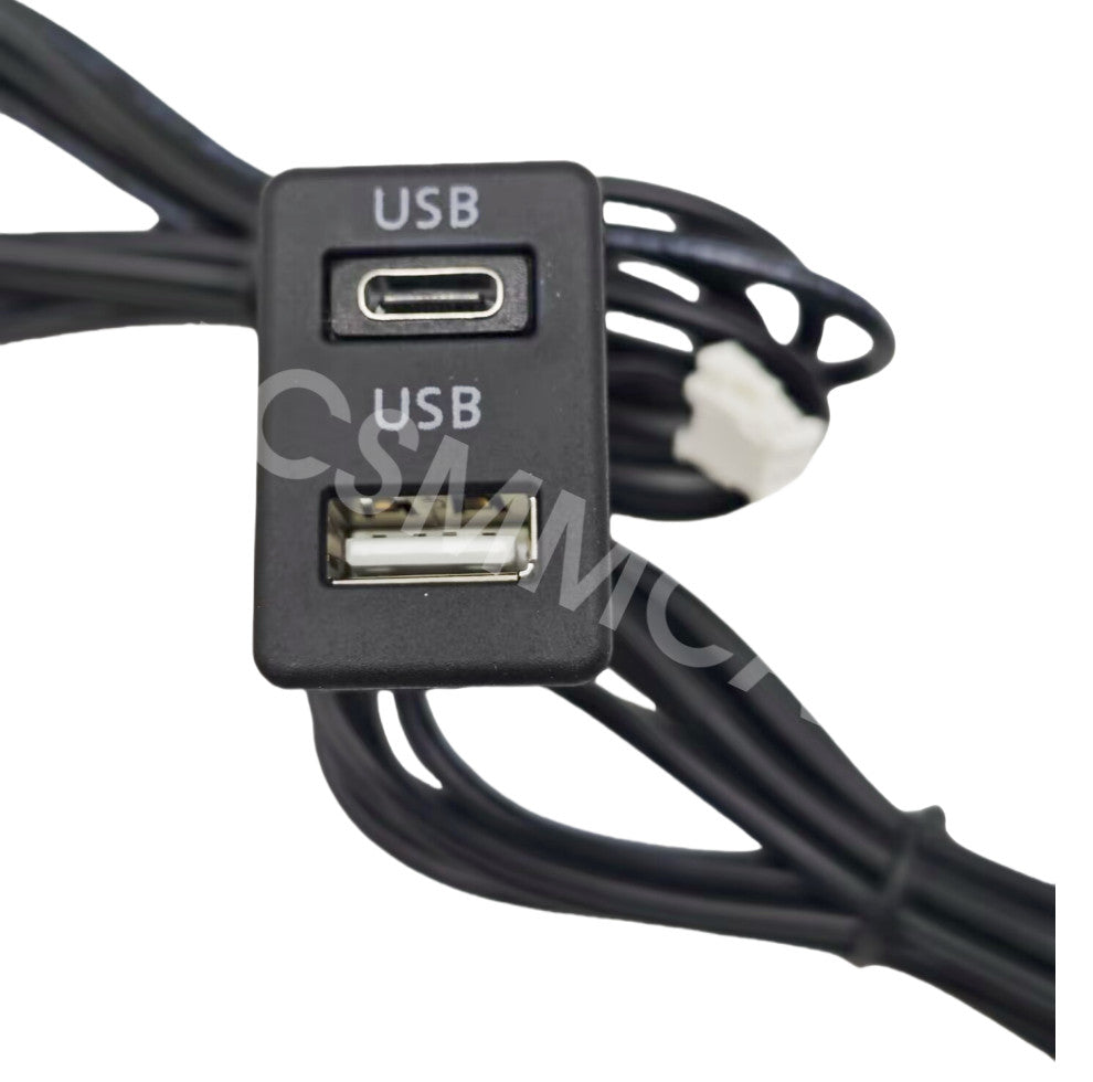 Dual USB Port Panel 4 Pin 6 Pin Plug Interface Extension For Android Navigation