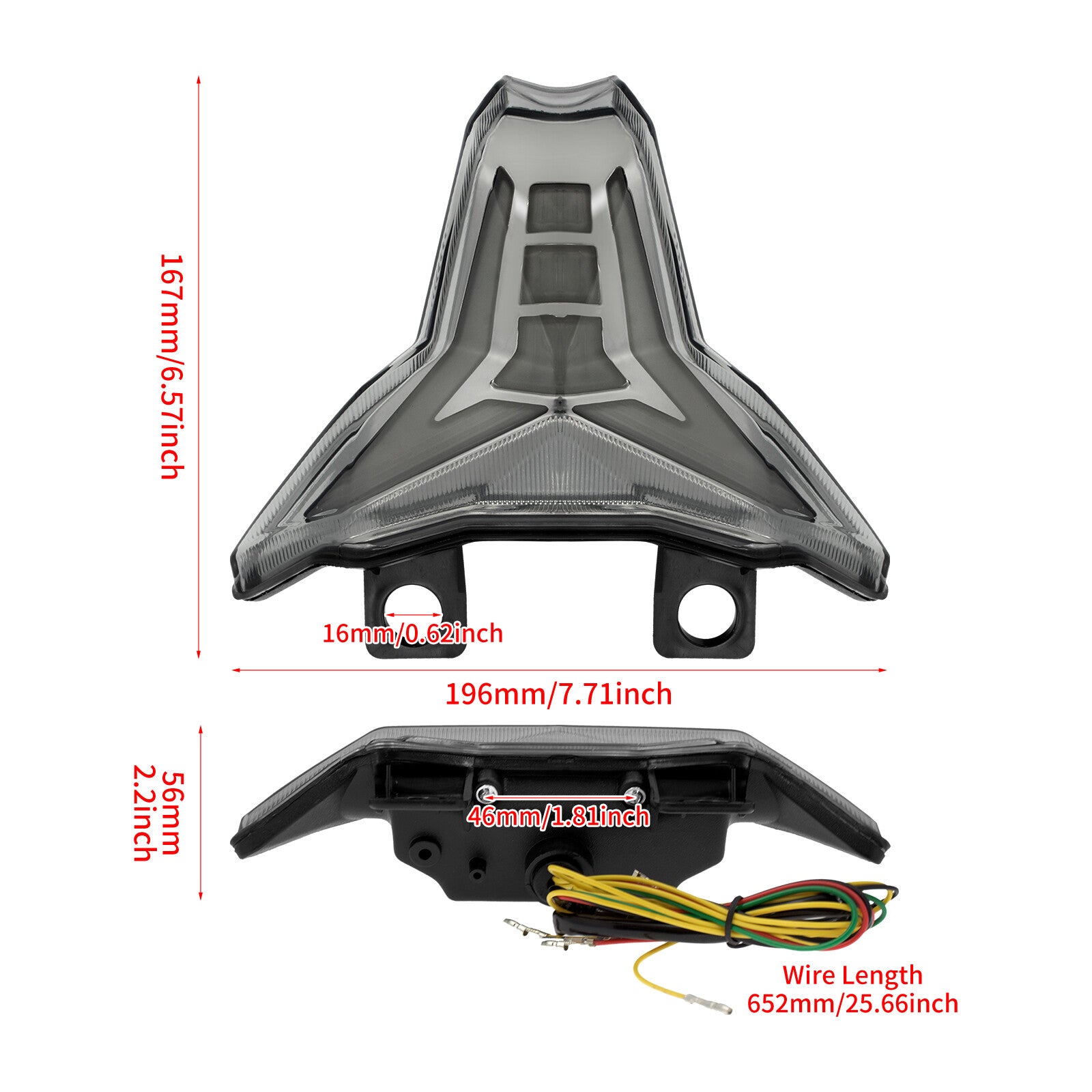 Integrated LED Brake Turn Signal Tail Light for KAWASAKI ZX 10R 2016-2023