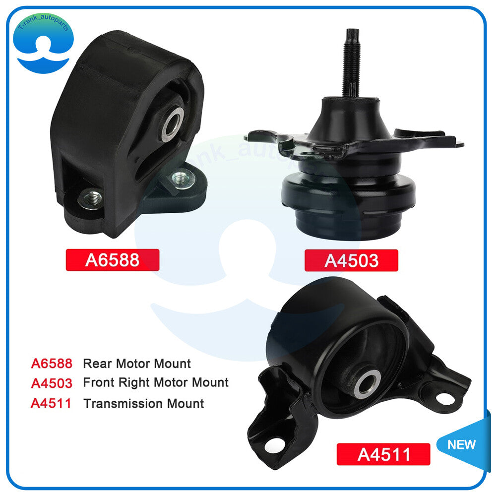 2Pcs Motor Mounts  1Pc Transmission Mount Kit for 2003-2005 for Honda for Civic FM020
