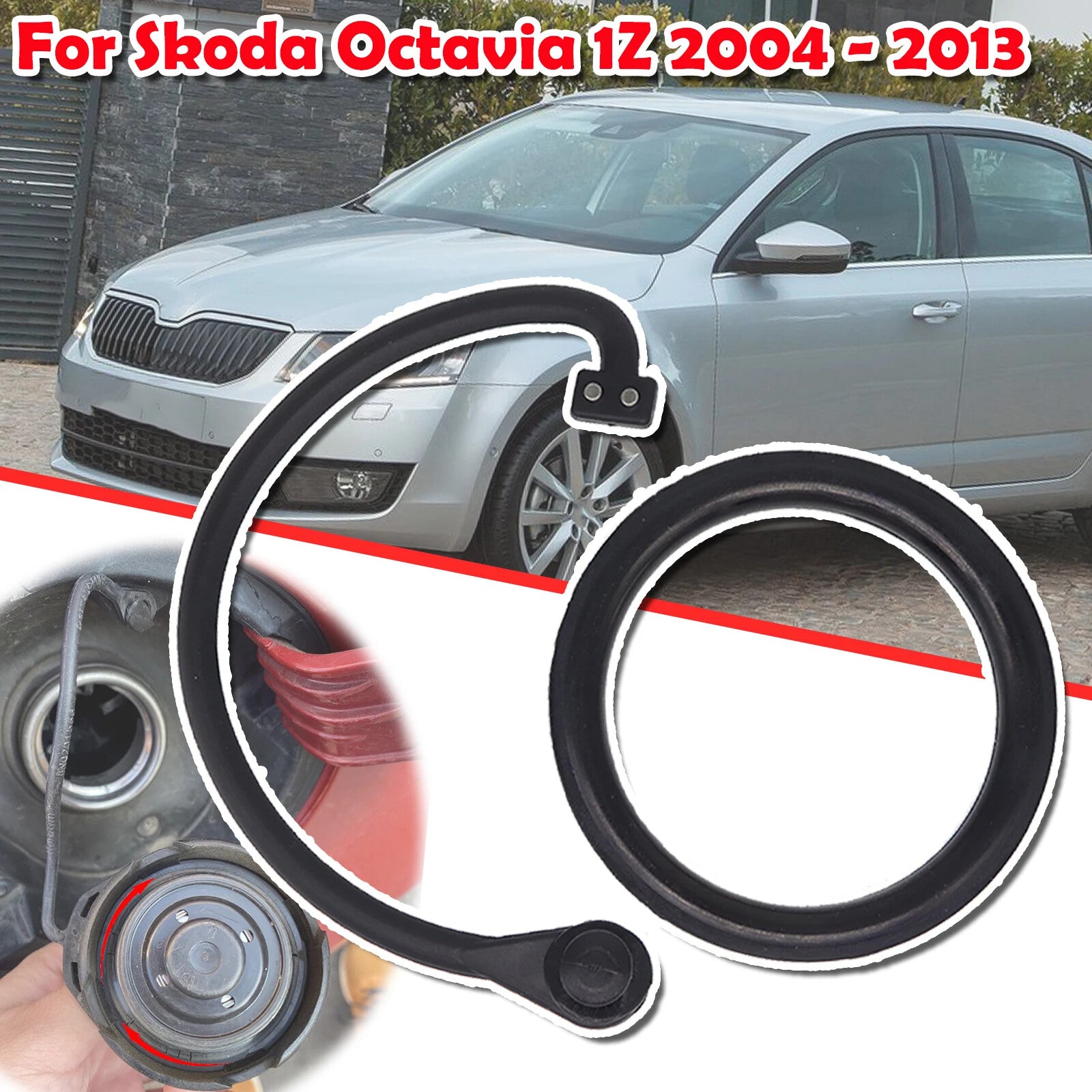 Tank Cap Seal for Skoda Octavia With AntiLost Rope Gas Cap Repair Rubber Gasket