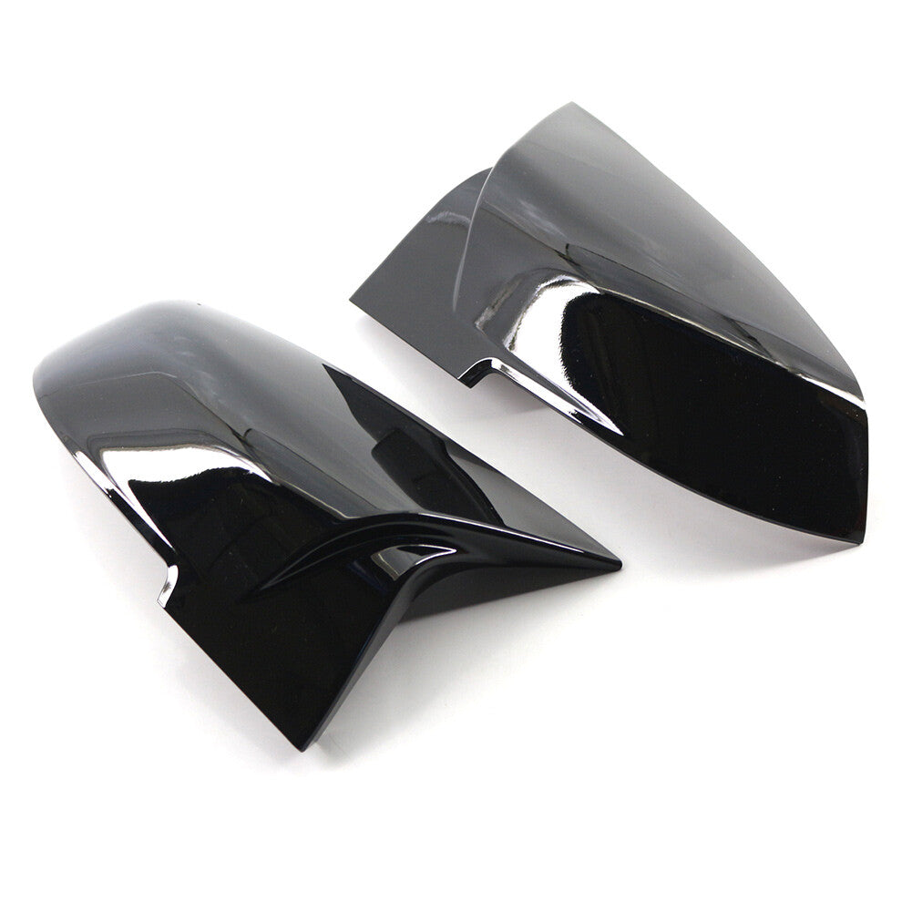 Pair Gloss Black Rearview Mirror Cover Caps for BMW 1 2 3 4 Series X1 M2 I3 I3S