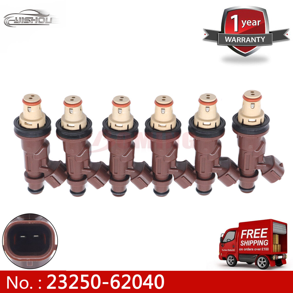 6-piece fuel injector kit 23250-62040 for 1999-2004 for Toyota Tacoma Tsutsumi 4 Runner