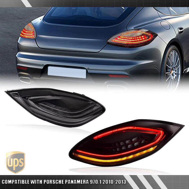 For 2010-2013 for Porsche for Panamera 970.1 Smoke Black LED Rear Tail Lights Brake Lamp
