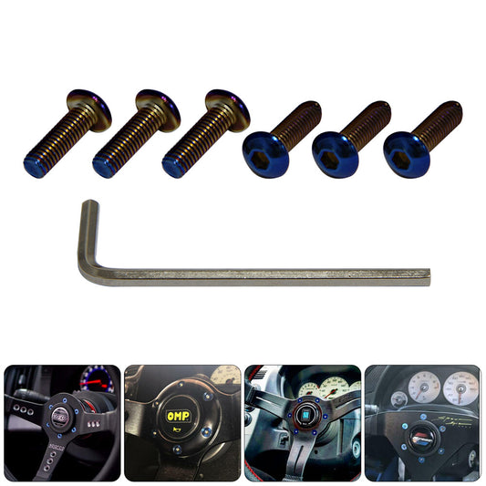 6Pcs Steering Wheel Bolts Screw Kit For Momo Nardi Personal NRG Sparco RoundHead