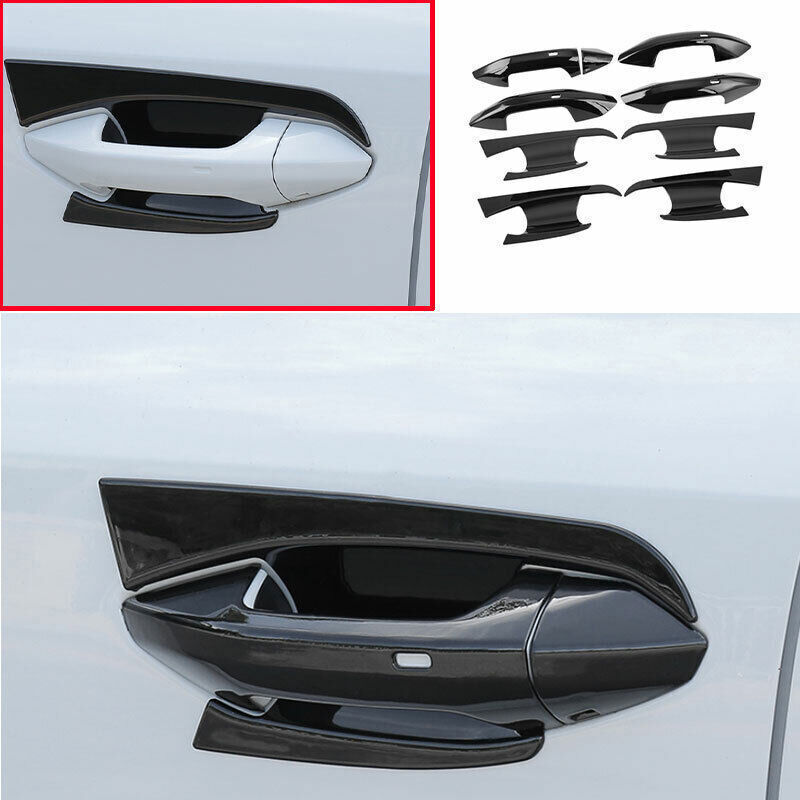 for Audi A3 2022-2023 Bright Black Outside Door Bowl Handle Frame Cover Trim 9P
