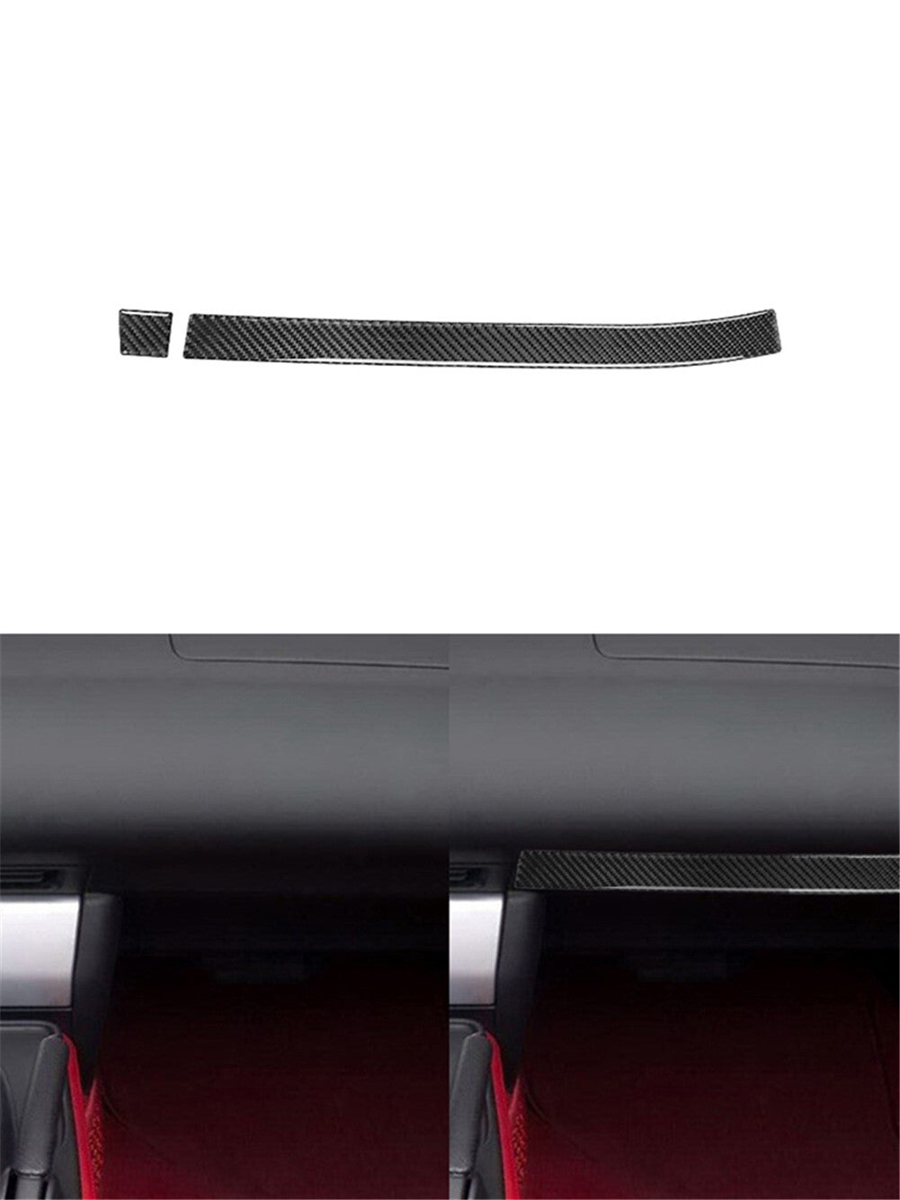 2Pcs Dashboard Trim Strip Cover Decor Carbon Fiber for Honda S2000 2000-2009