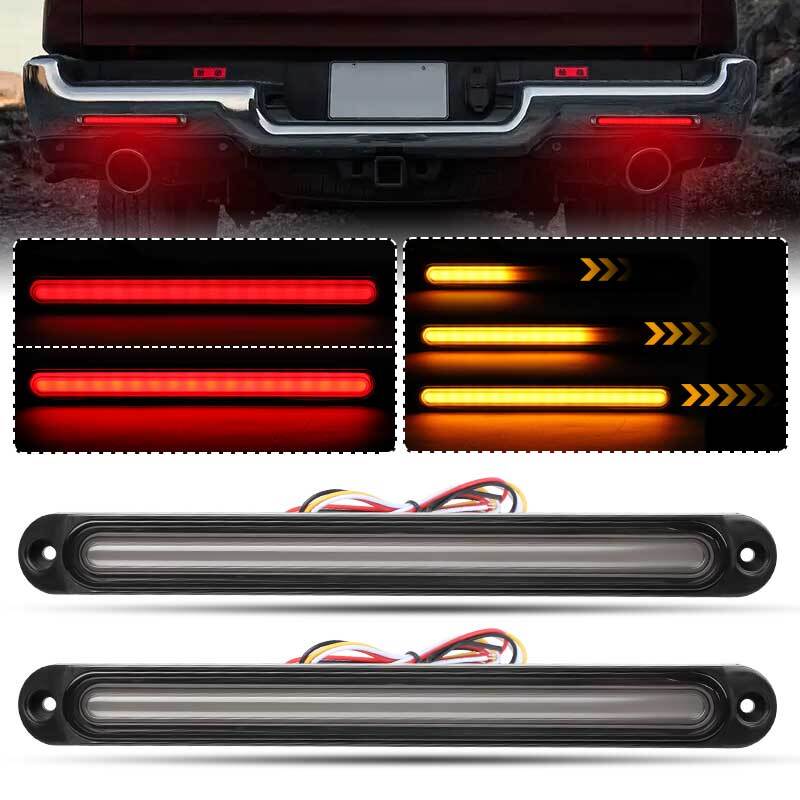 2x Sequential LED Trailer Truck DRL Light Bar Brake Turn Signal Stop Tail Strip