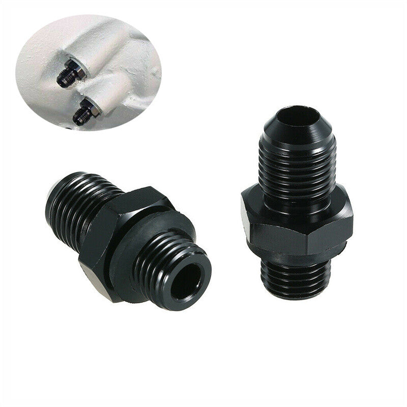 2pcs 6AN-1/4 Transmission Oil Cooler Adapter Fitting GM Turbo 350 400 4L60E 200R