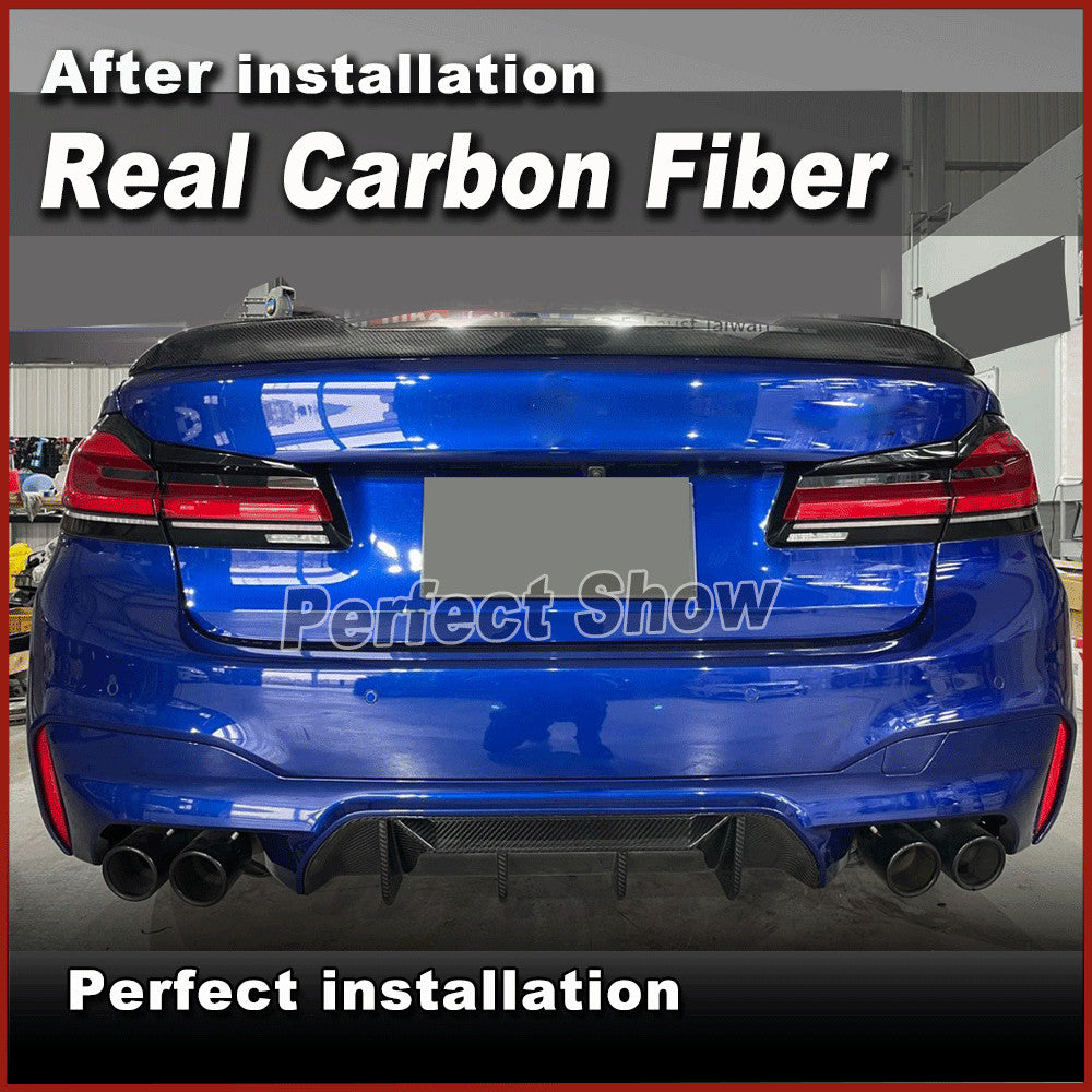 Fit for BMW F90 G30 M5 2018-2020 Real Carbon Rear Bumper Diffuser Spoiler Lip