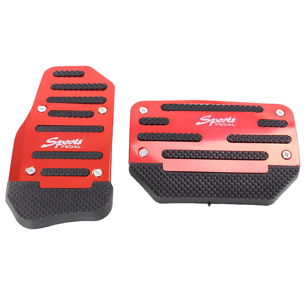 Pair Manual Brake Footrests Sport Foot Pedals Pad Cover Aluminum Anti-slip Red