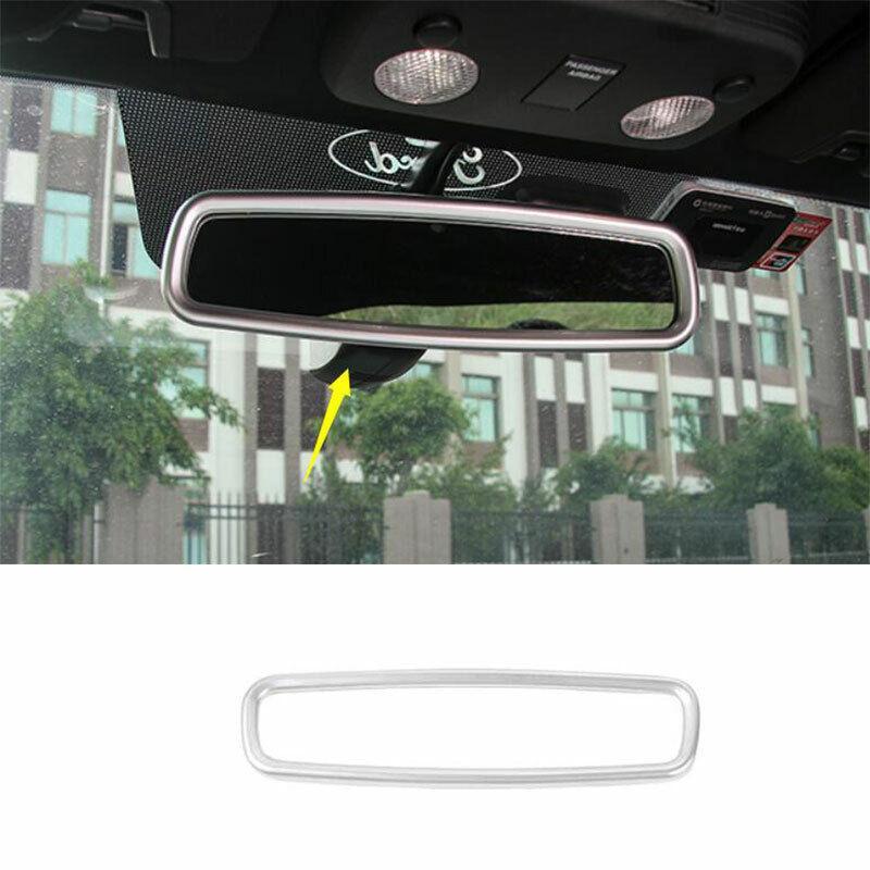 for Ford for Mustang 2015-2022 Matte Silver Interior Rearview Mirror Frame Trim 1PCS
