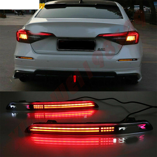 for Honda for Civic Sedan 2022-2023 LED Reflector Rear Bumper Tail Brake Signal Lamp