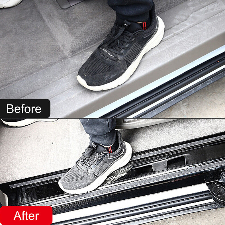 for Kia Carnival 2022-2023 Black steel Door Sill Plate Scuff Cover Guard trim 6x