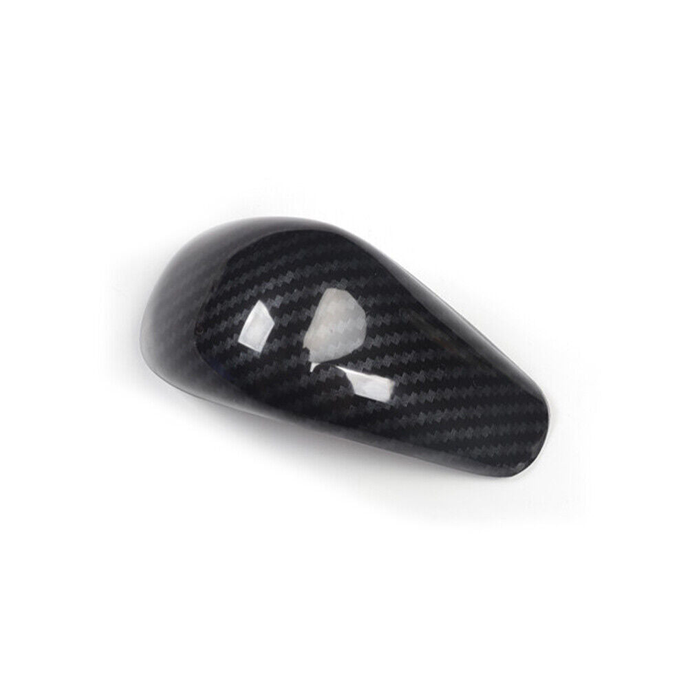 Car Inner Gear Shift Knob Head Cover Trim Fit for Audi A6L 12-2015 Carbon Fiber