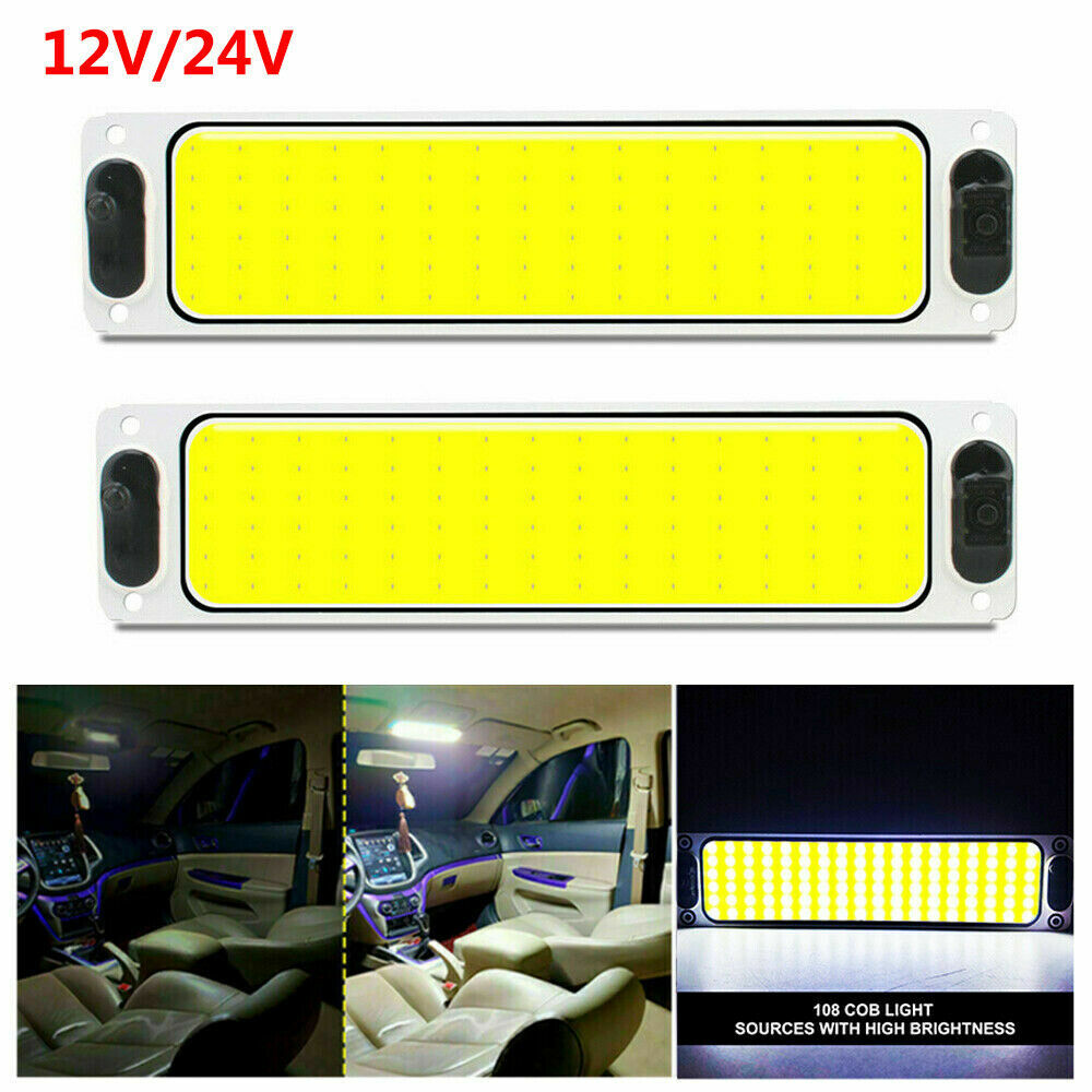 2x car 12V 24V LED roof lamp indoor light lighting white reading lamp