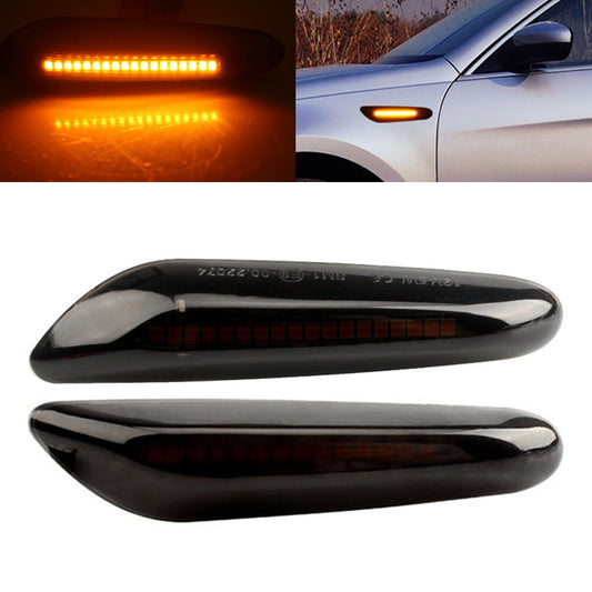 2X Smoke Dynamic LED Side Marker Light Fit for BMW E46 E60 E90 E91 E92 E93 E82 E88