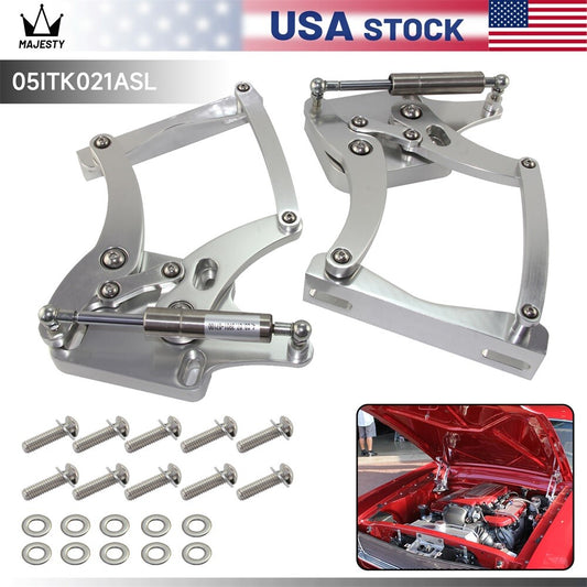 Billet Hood Hinge Kit Left and Right Side for Ford for Mustang 64-66 Fairlane 63-65