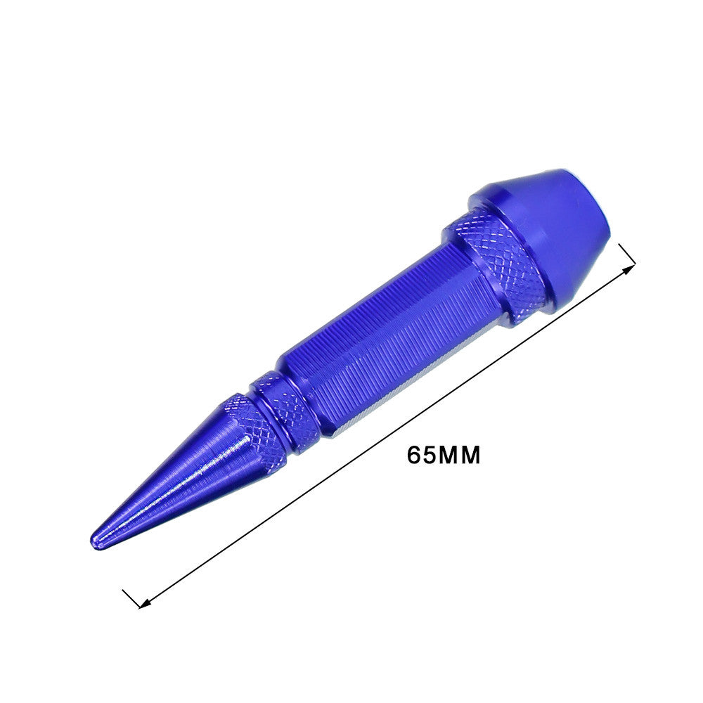 4pcs Aluminum Tire Wheel Rim Valve Cap Type Spiked Air Port Dust Cover Stem Blue