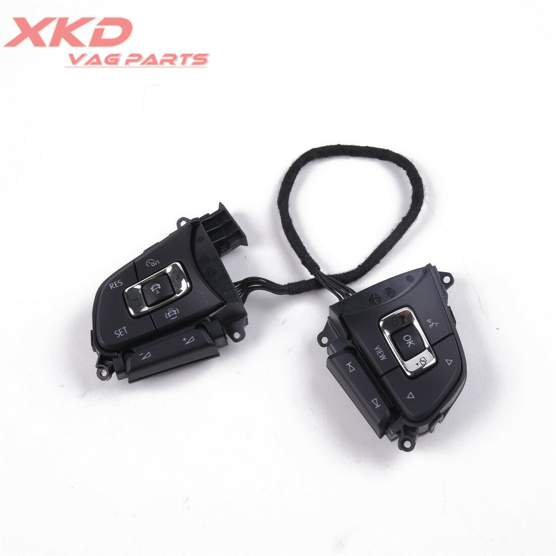 Chrome MF steering wheel button support shift paddles suitable for Tiguan